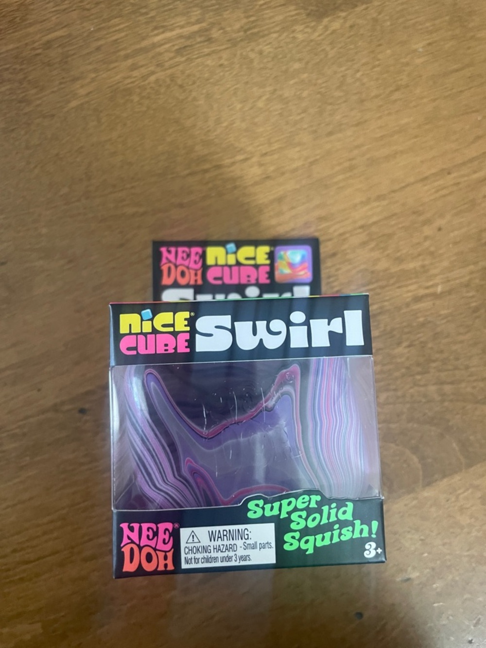 NeeDoh Nice Cube Swirl Squish Toy - Purple & Pink